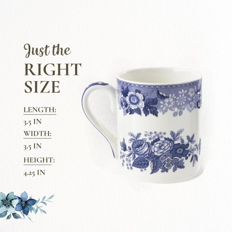 Spode Blue Room 16oz Porcelain Mug, Blue Rose - Intricate Historic Illustration, Dishwasher & Microwave Safe Drinkware with Scenic Pattern for Coffee, Latte, Tea, Hot Cocoa - Image 4